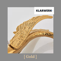 ADRIAN| Rubinetto per bagno grande di design in acciaio inossidabile aspetto cigno di lusso dorato |Miscelatore alto per lavabo independente