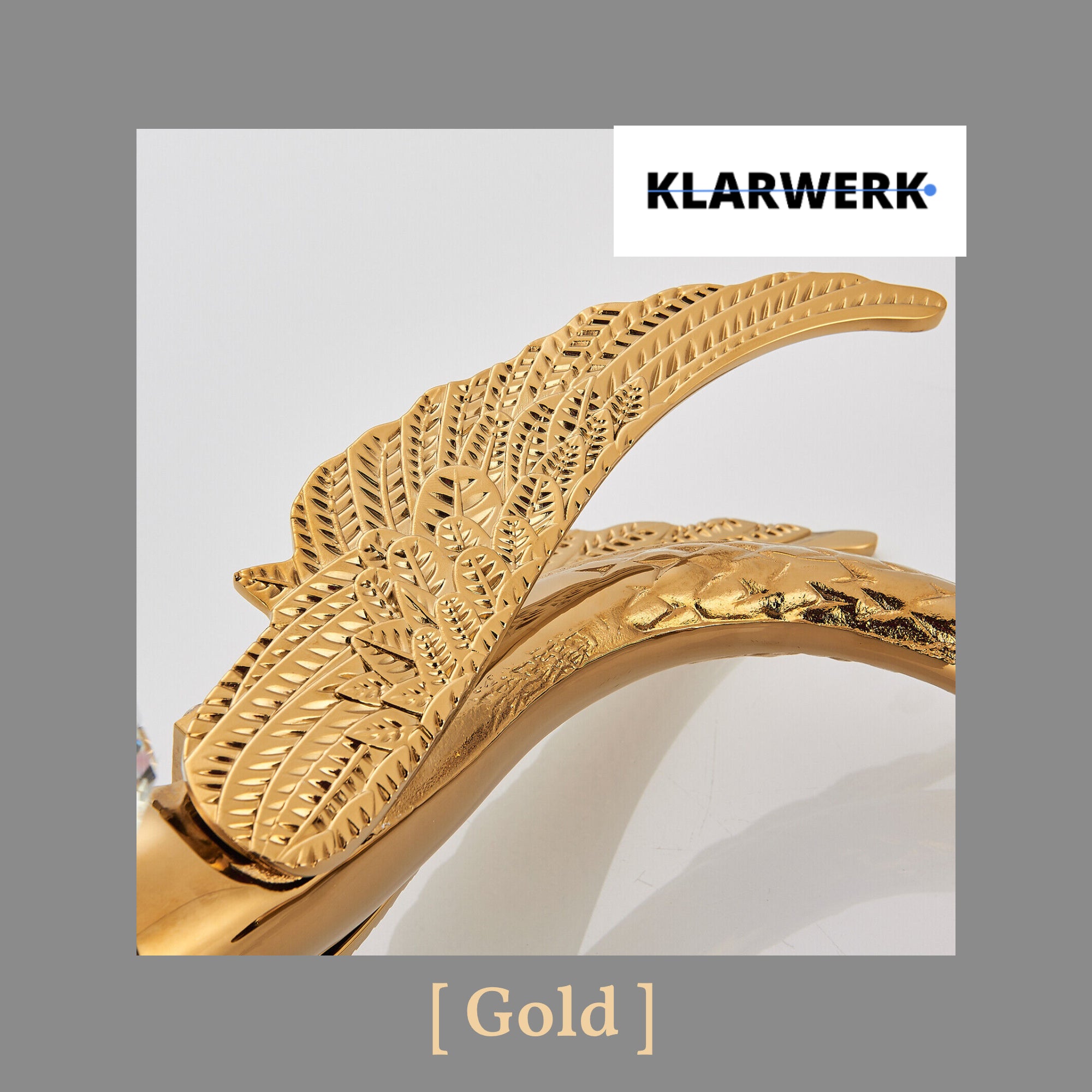 ADRIAN| Rubinetto per bagno grande di design in acciaio inossidabile aspetto cigno di lusso dorato |Miscelatore alto per lavabo independente