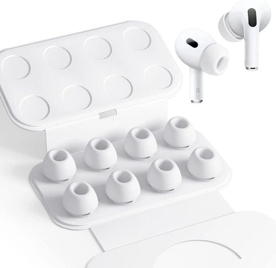 4 paia di punte di silicone morbide con riduzione del rumore per Airpods Pro - Set da 8 pezzi, supporti per le orecchie antiscivolo con foro per formato extra piccolo