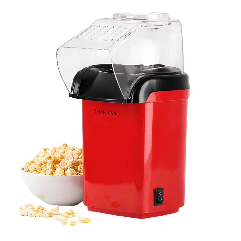 Macchina per Popcorn 1200W Preparazione e Cottura Rapida Nero / Rosso Sokany