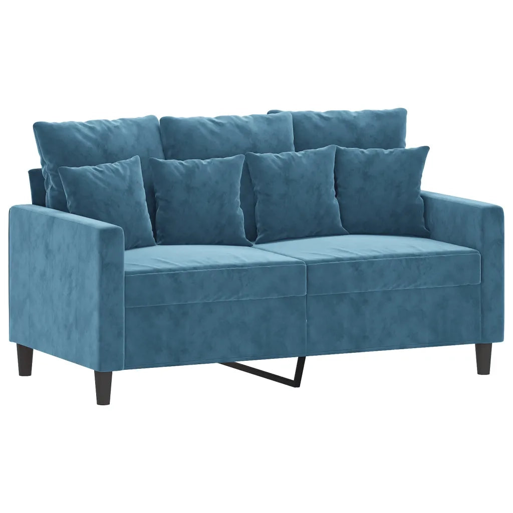 Set di Divani 2 pz con Cuscini Blu in Velluto 3201729