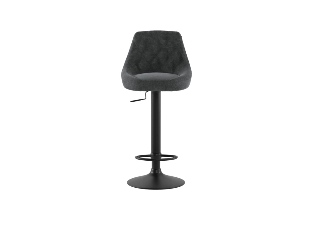 Max - Sgabello in microfibra effetto velluto grigio scuro - Set da 2 pz