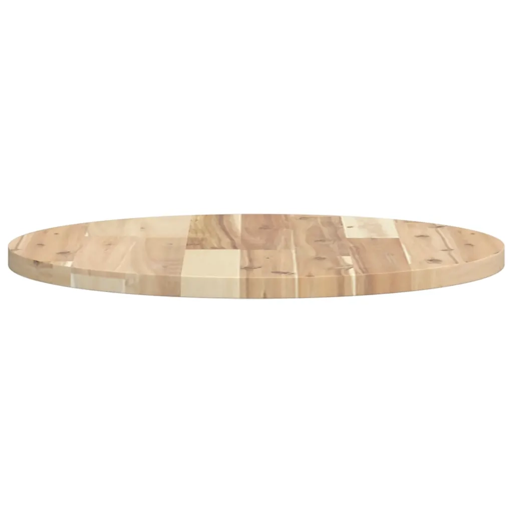 Piano Tavolo Rotondo Ø50x2 cm in Legno Massello di Acacia