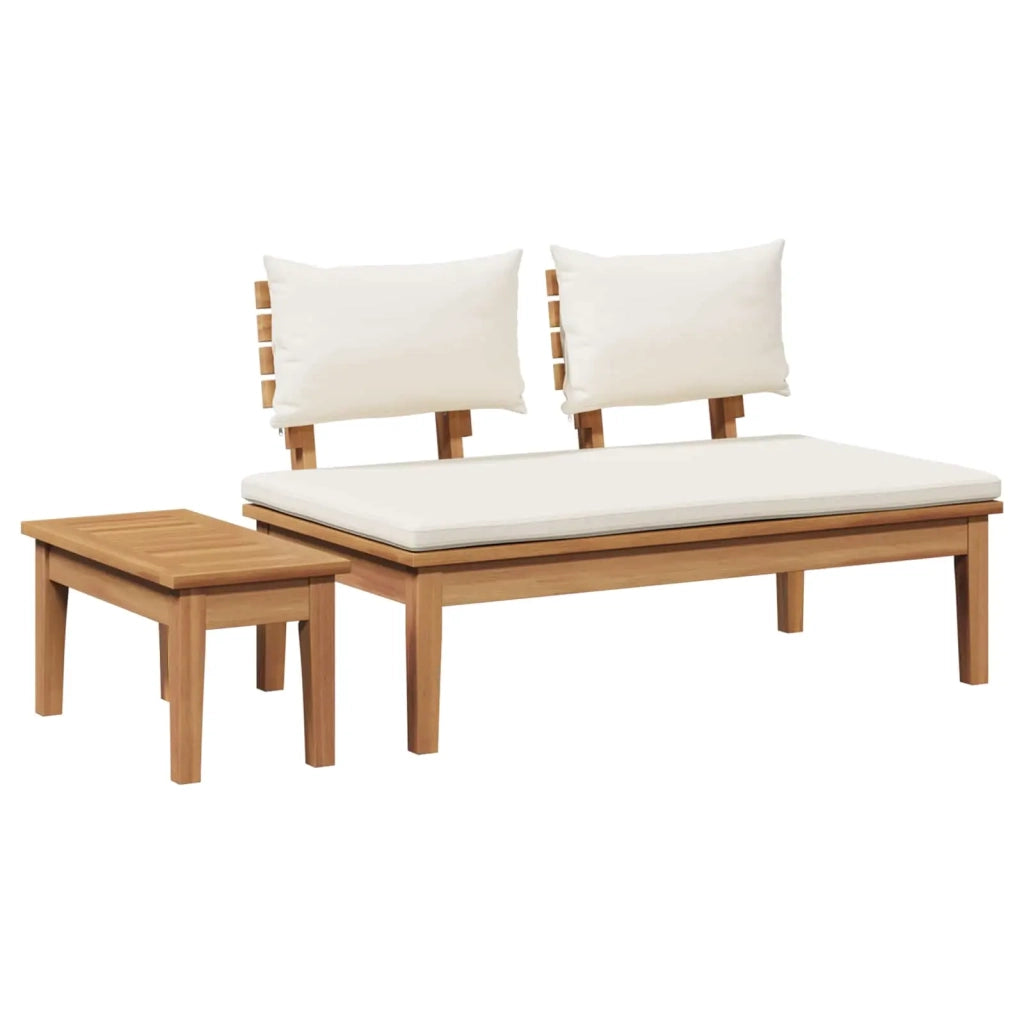 Set Panchina e Tavolo da Giardino 2 pz | Set Salotto da Giardino Crema e Marrone