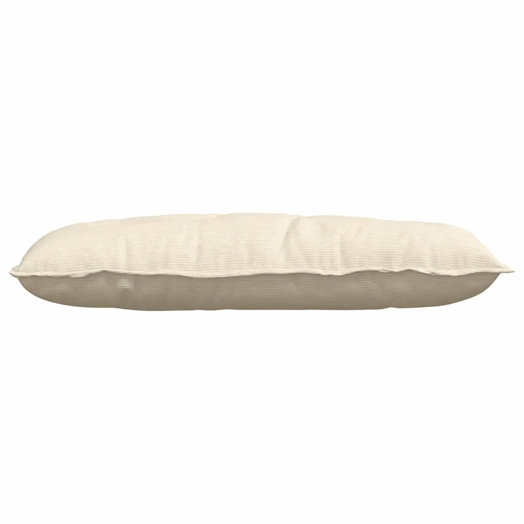 Cuscino per Schiena Crema 100 x 50 cm Tessuto in Cords 42014781