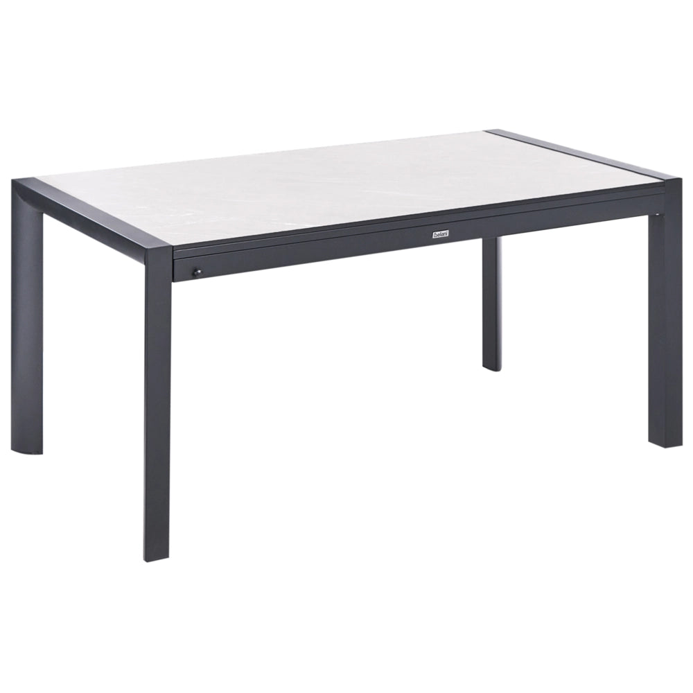 Tavolo da pranzo da giardino allungabile con piano in HPL beige e struttura in alluminio 160/220 x 90 cm Resistente ai raggi UV, all'acqua e alla ruggine