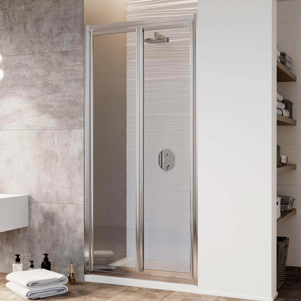 Porta Doccia 80CM H198 Cristallo Trasparente Apertura Saloon con Doppia Anta Battente mod. West