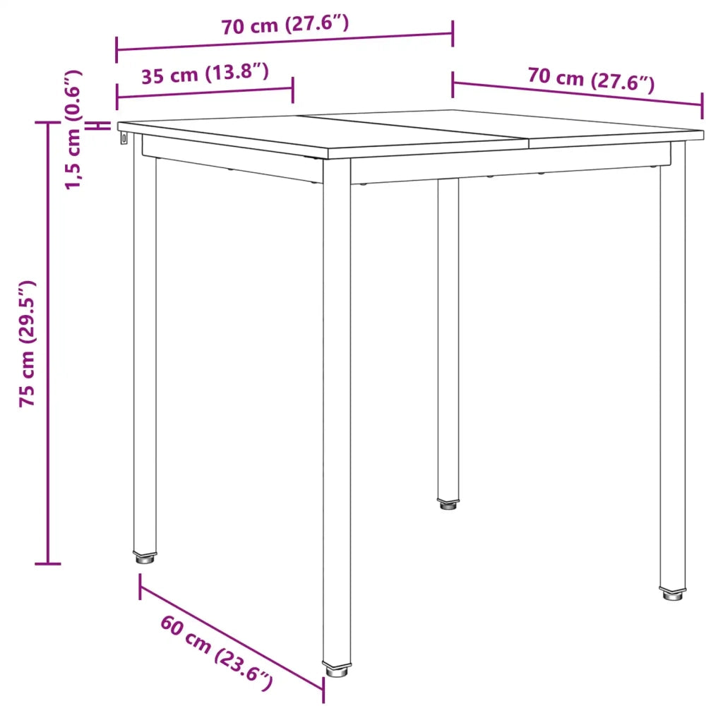 Tavoli da pranzo 70 x 70 x 75 cm Legno ingegnerizzato 892624