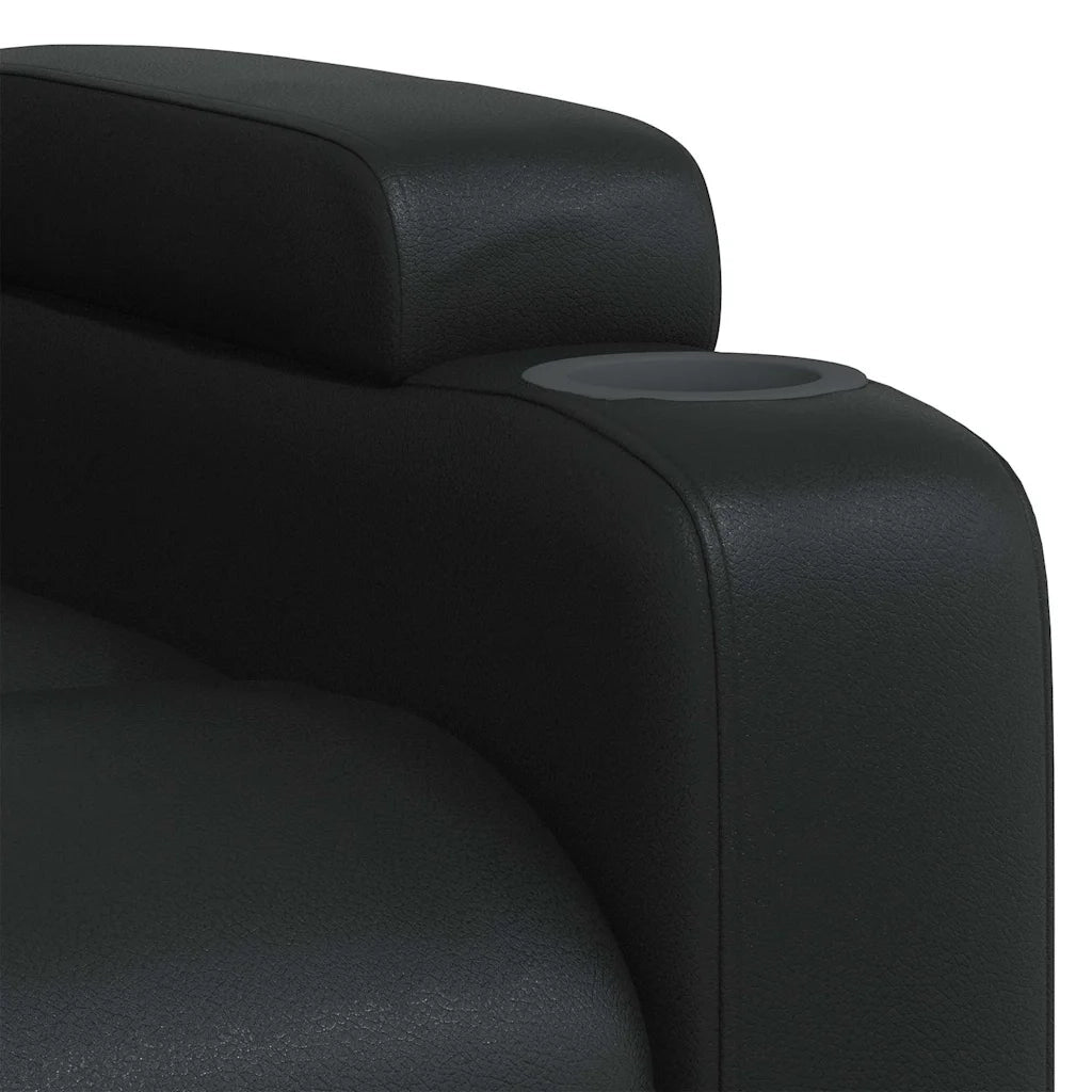 Divano Sedia-Poltrona reclinabile nera in similpelle 668754