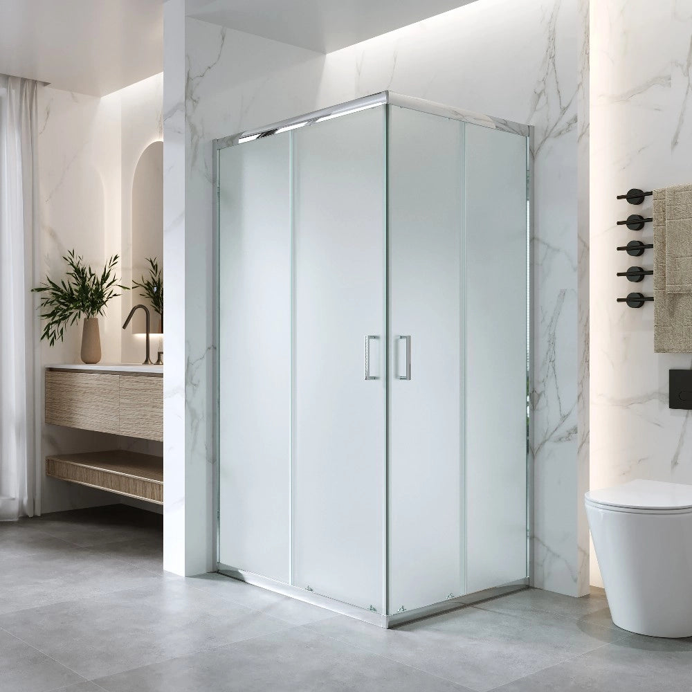Cabina Doccia Angolare Scorrevole 70x90 Cm H 185 cm Vetro Opaco 6 mm| Kiro