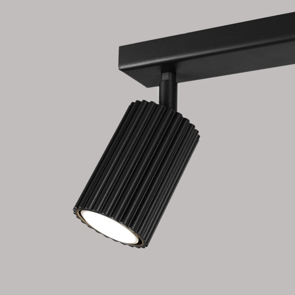 Plafoniera nera moderna 30cm 2 spot GU10 Pure Lume