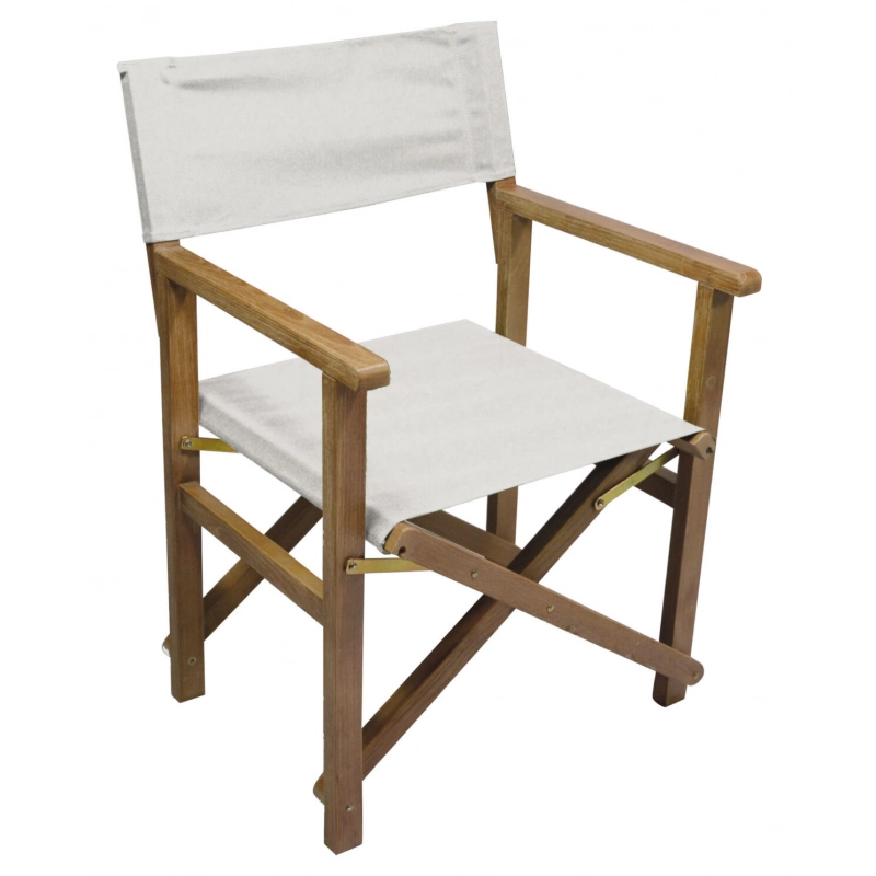 Set Di 2 Sedie Regista Capri - Robinia - Canvas 360Gr Ecru' Moia
