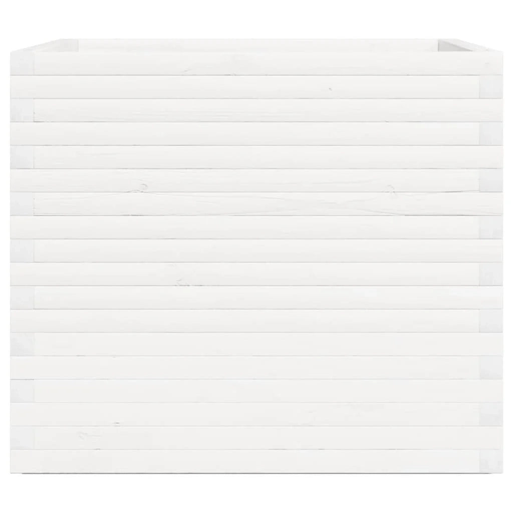 Fioriera rialzata per piante fiori terrazza giardino 80 x 80 x 72 cm legno di pino massiccio bianco 02_0037928