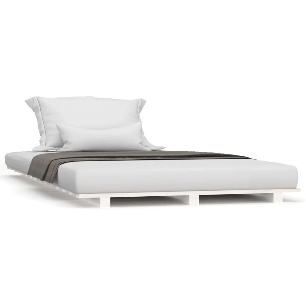 Giroletto senza Materasso-Struttura Letto Bianco 90x200 cm Legno Massello Pino 860141