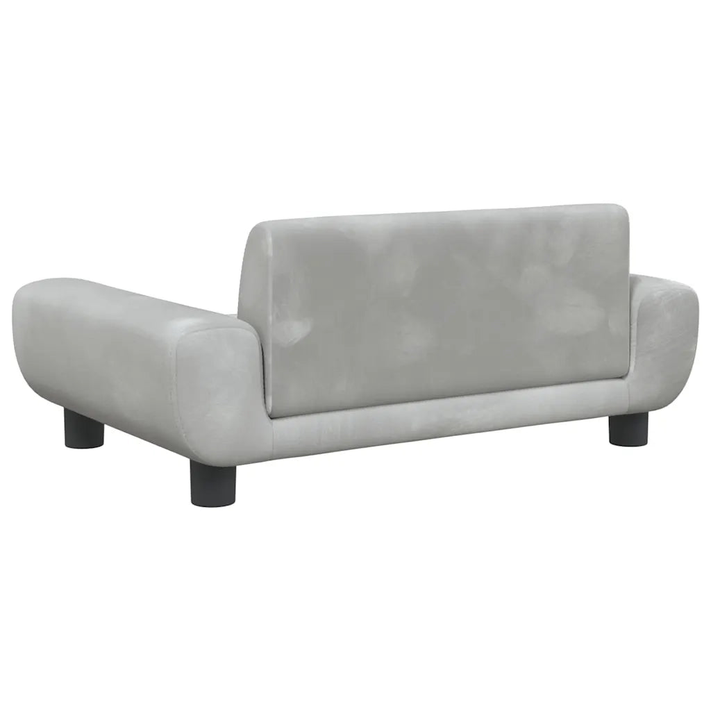 Divano per Bambini-Sofa-Divanetto Grigio Chiaro 70x45x33 cm in Velluto