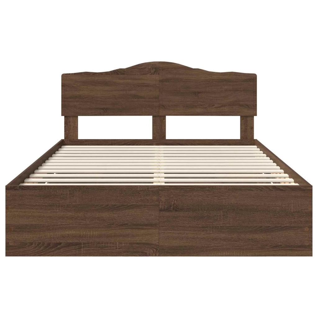 Struttura del letto con cassetto Rovere Marrone 150 x 200 cm