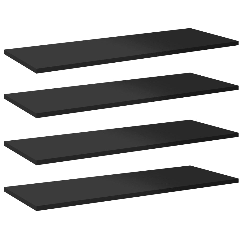 Ripiani per Libreria 8pz Nero Lucido 80x30x1,5cm Multistrato 805327