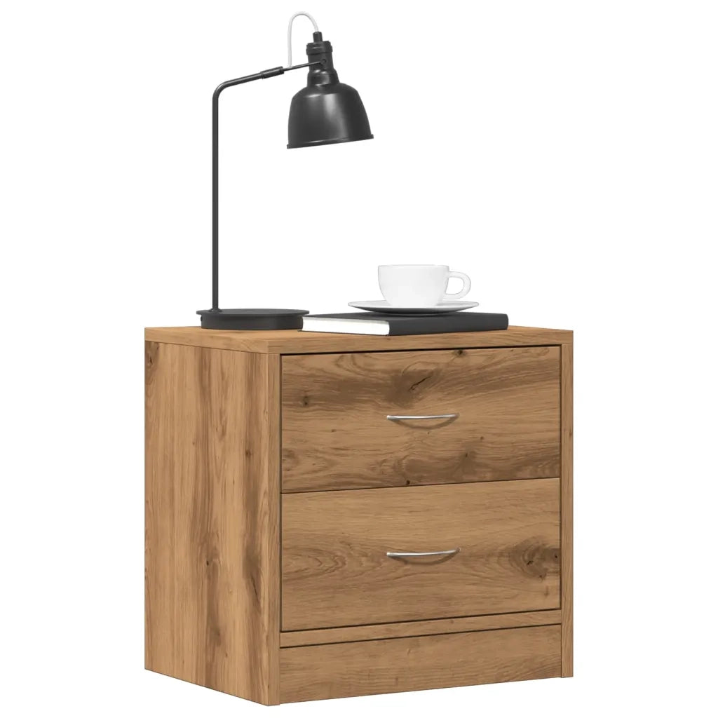 Comodini 2pz-Set di 2 Tavolino da notte Rovere Artigianale 40x30x40 cm in Truciolato 952430