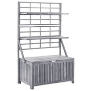 Scatola portaoggetti con rete 99 x 55 x 160 cm in massello di acacia grigio 02_0012997