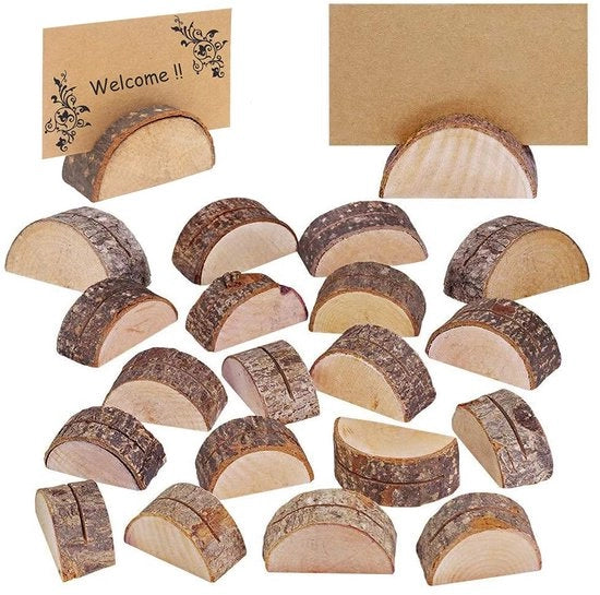 Pacchetto di 30 supporti per foto, cartelli, supporti per cartelli, legno, supporti per cartelli, tavoli rustici, supporti per foto in legno, rustico, utilizzato per compleanni, matrimoni e altri eventi, può contenere foto e cartoline