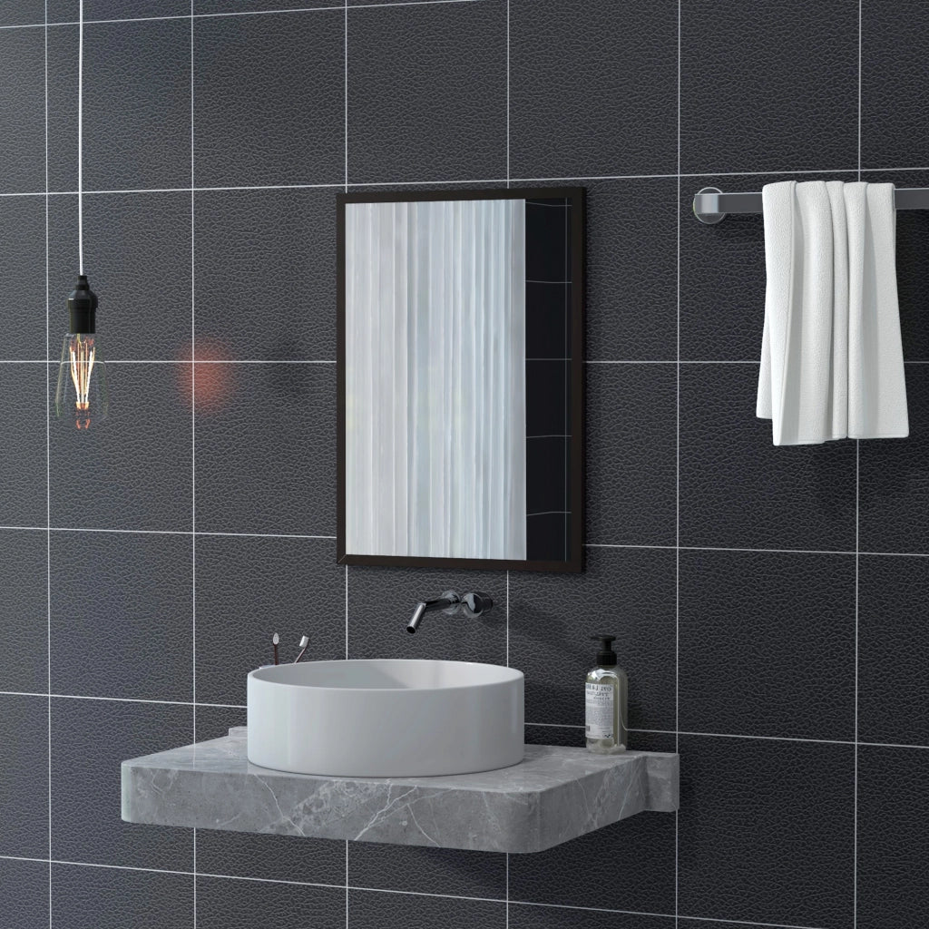 Specchio da Bagno Rettangolare Parete Decorativo ¨C Minimal ¨C Nero 50x70 cm