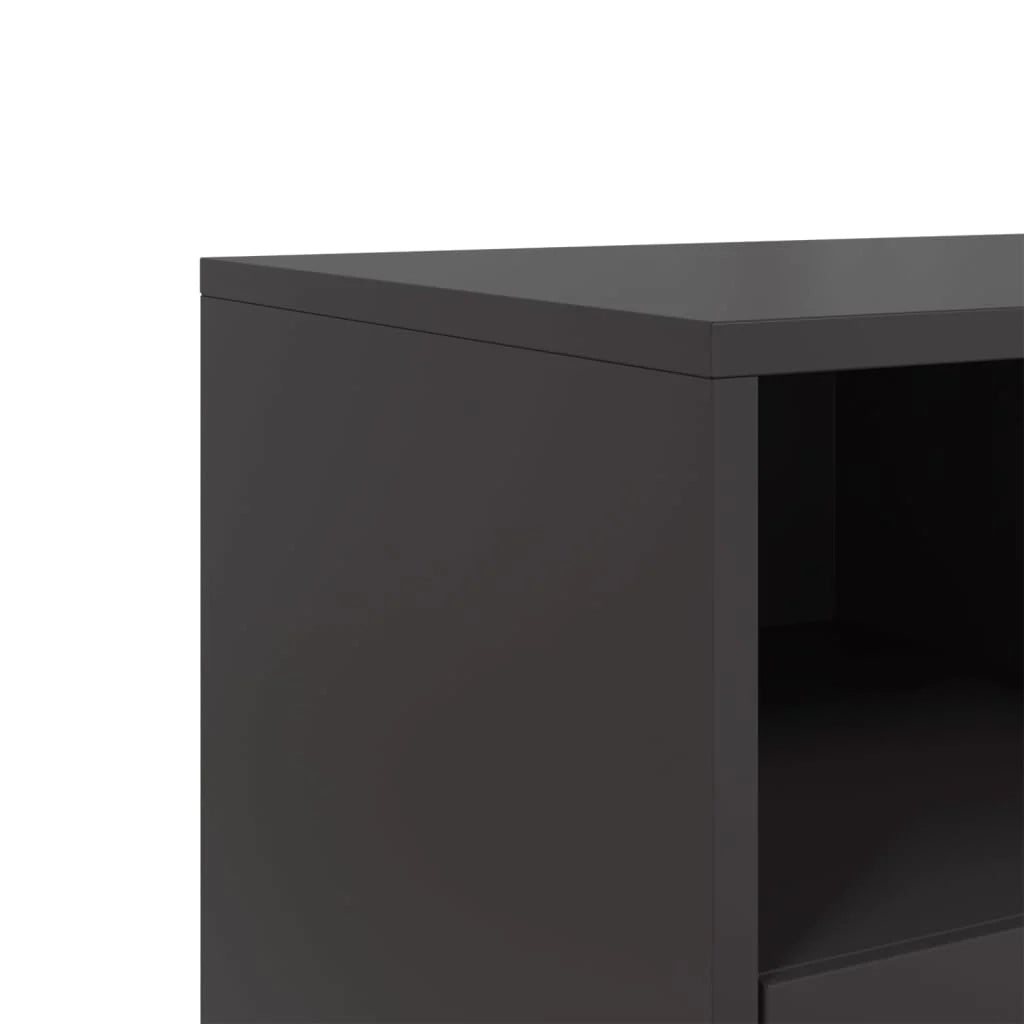 Mobile TV multimediale scaffale TV credenza mobile TV sala da pranzo soggiorno camera da letto 100,5 x 39 x 60,5 cm acciaio nero 02_0025552