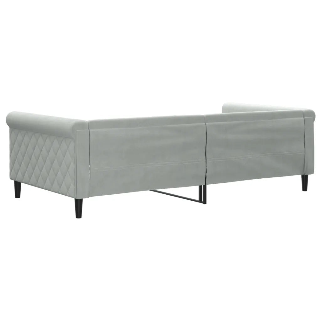 Letto da Giorno Grigio Chiaro 100x200 cm in Velluto