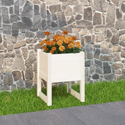 Fioriera-Vaso-Contenitore per Piante Bianca 40x40x52,5 cm in Legno Massello di Pino 942057