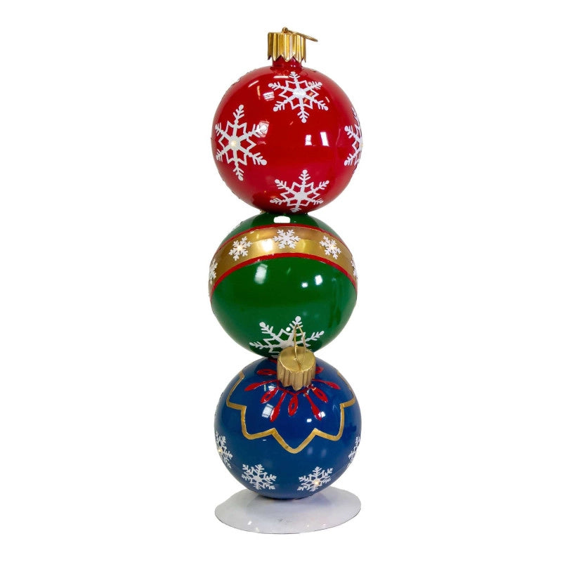 Sfera metallo trio rosso, verde e blu con led cm 38,5x30h103