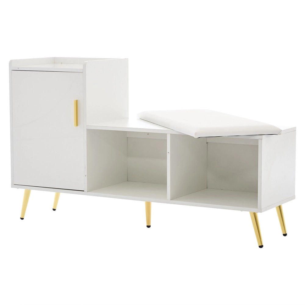 Scarpiera con Panca Imbottita e Ante ¨C MINIMAL ¨C Bianco Lucido, Ingresso