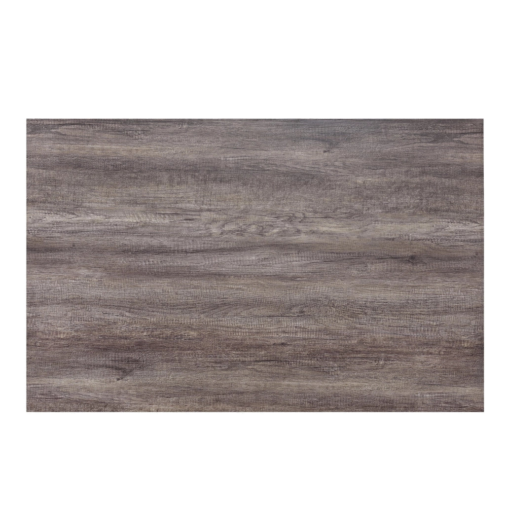 Tavolo da pranzo antico in rovere con 6 sedie rivestite in similpelle nera 140x90 cm 03_0004075
