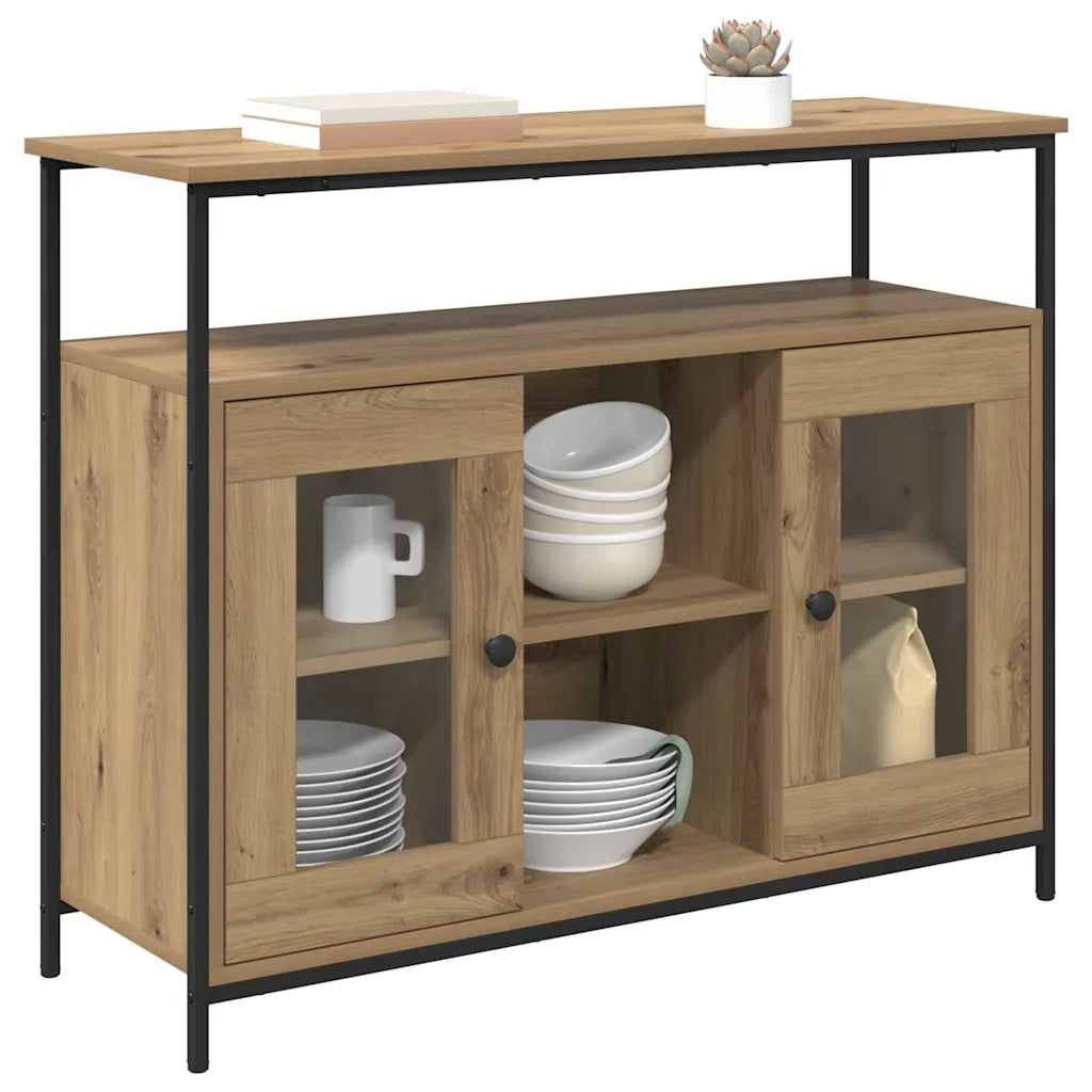 Credenza-Buffet-Armadio da cucina Rovere artigianale 100 x 35 x 80 cm Legno multistrato 984707