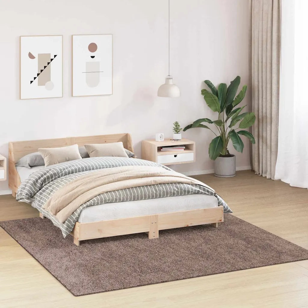 Tappeto Shaggy Antiscivolo Marrone 200 x 200 cm PP 4019796