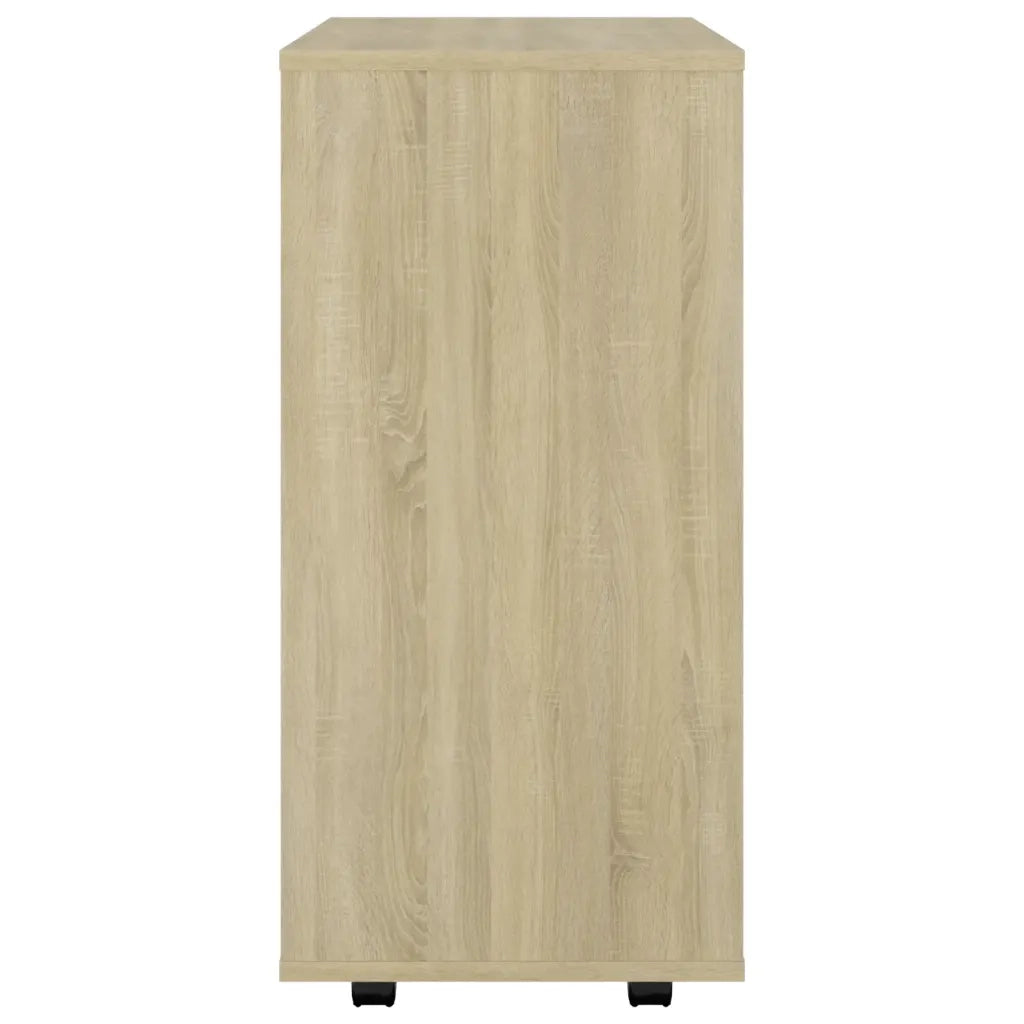 Mobiletto con Ruote Rovere Sonoma 60x35x75 cm Legno Multistrato 808452