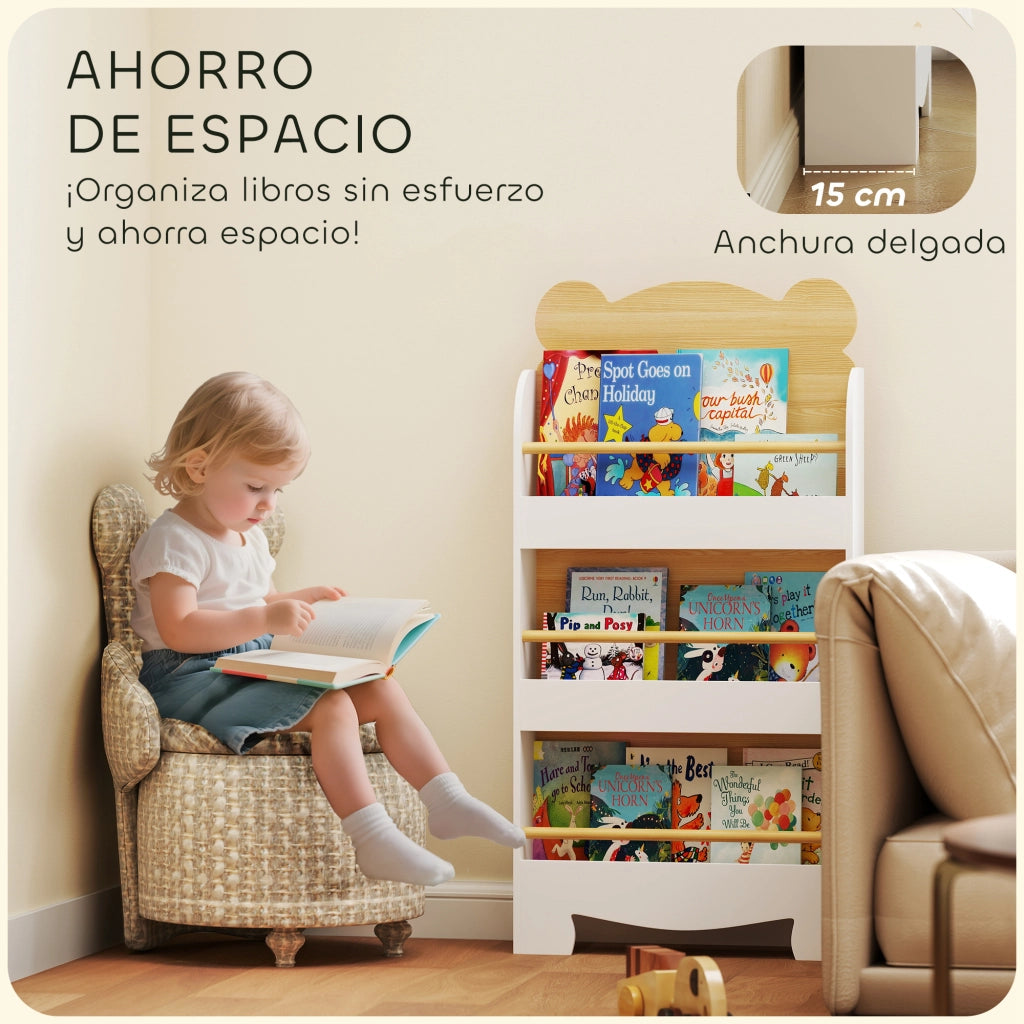 Scaffale per Bambini con Ripiani e Cassetti ¨C Zephmum ¨C Bianco