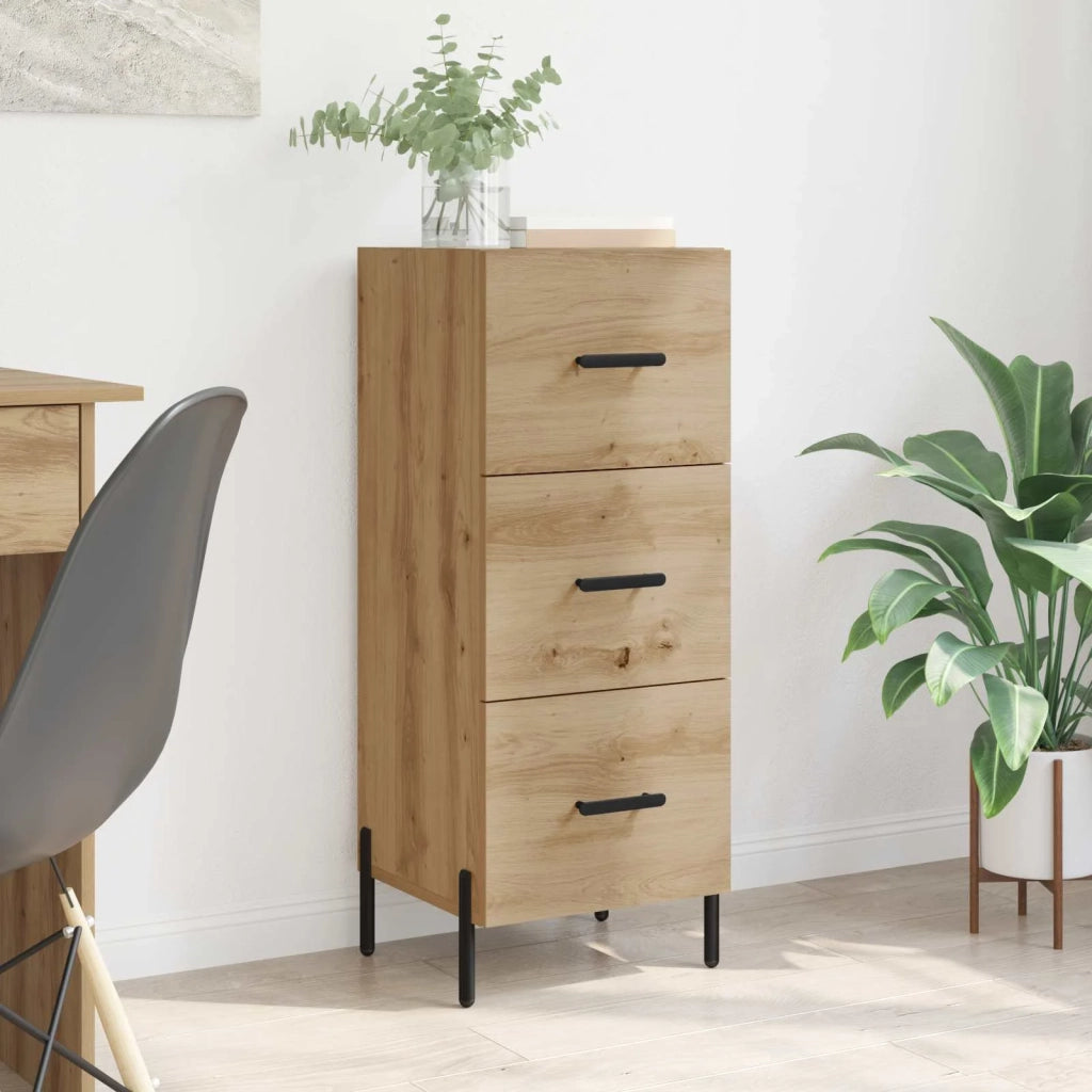 Credenza | Madia | Buffet da pranzo | Armadio da pranzo rovere artigianale 34 x 34,5 x 90 cm Legno multistrato