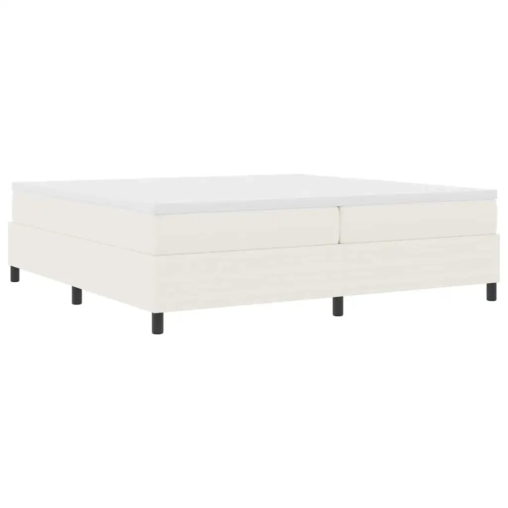 Letto a molle Crema e Bianco 200 x 200 cm Tessuto in Cords