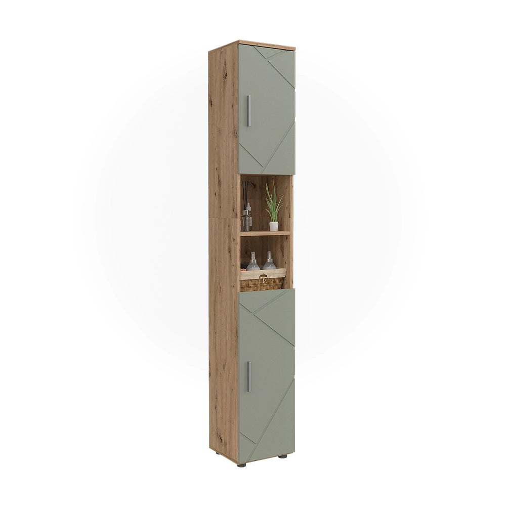 Vicco Armadio per il bagno Verde salvia 30 x 192 cm