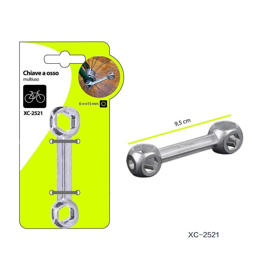 Trade Shop - Chiave A Osso Con Fori Esagonali Multiuso Strumento Riparazione Per Bici Xc-2521 -