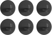 Hanger per asciugamani adesivi neri senza perforazione - Hanger per bagno, toilette, cucina (6 pezzi)