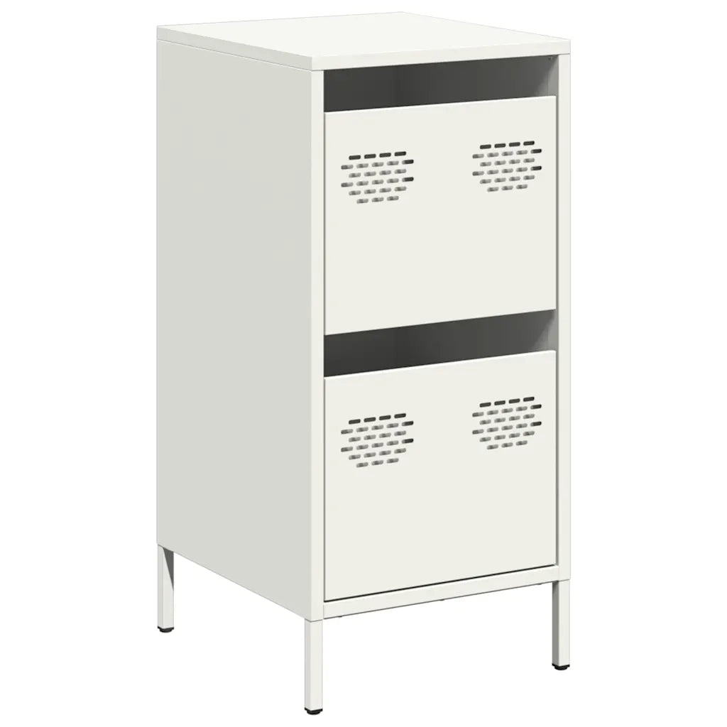 Credenza Bianca 35x39x73,5 cm in Acciaio Laminato a Freddo