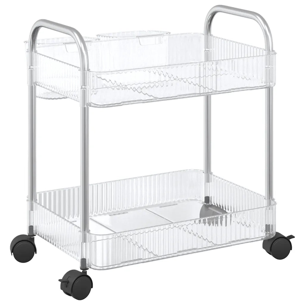 Carrello Portaoggetti a 2 Livelli 37x28x43,5 cm in Acrilico 4012376