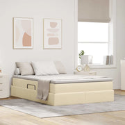Letto con contenitore e materasso Crema 140 x 190 cm Poliestere 3370228