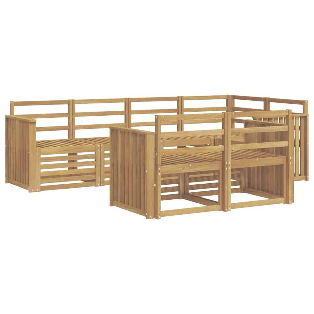 Set di divani da esterno 7 pcs Bianco 247 x 128,5 x 73 cm 3391989