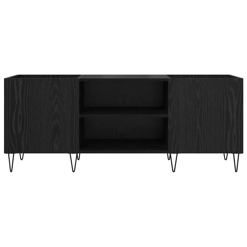 Mobile porta vinili con porta Rovere Nero 121 x 38 x 48 cm 881791