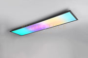 BETA PLAFONIERA LED 31W 3600lm, 2700 - 6500K RETTANGOLARE BORDO NERO ANCHE RGB CON EFFETTO RAINBOW CON TELECOMANDO MULTIFUNZIONE L. 120CM