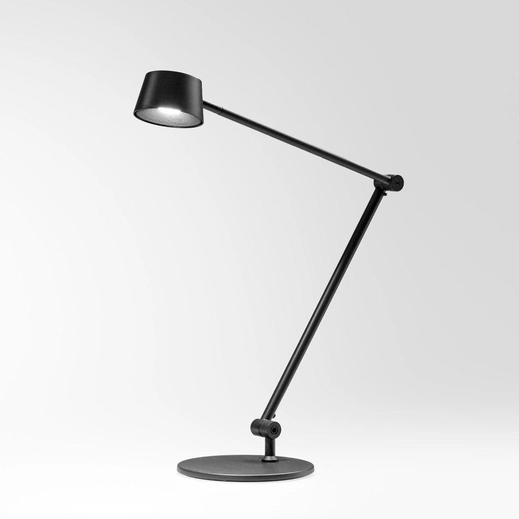 Lampada da Tavolo Efira L - 6,2W LED 3000K Orientabile Dimmerabile, Struttura in Alluminio Nero Opaco con Diffusore in Metacrilato - Gea Luce