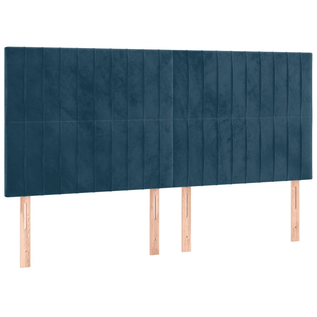 Letto a Molle con Materasso e LED Blu Scuro 200x200 cm