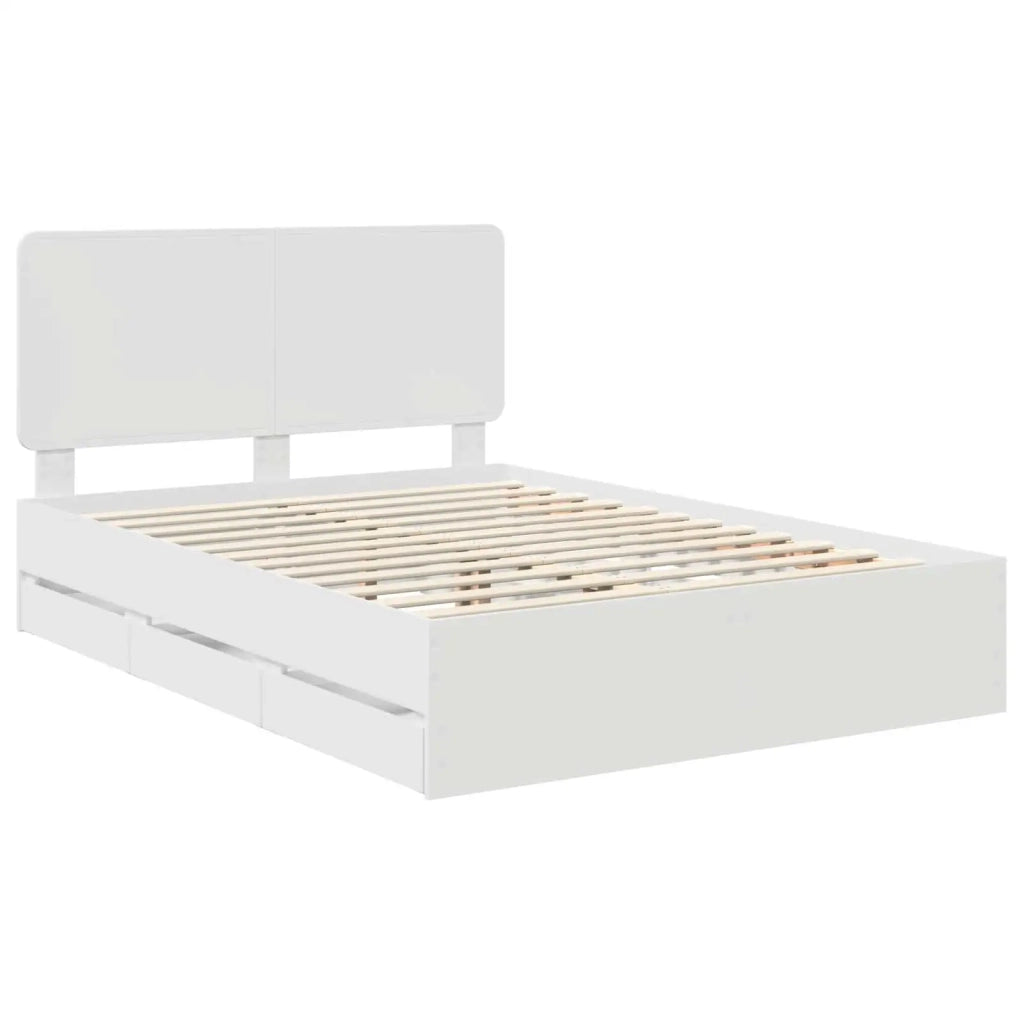 Struttura del letto Bianco 150 x 200 cm Legno Ingegnerizzato