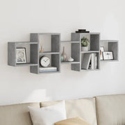 vidaXL Scaffale a Muro Grigio Cemento 129x18x42 cm in Truciolato